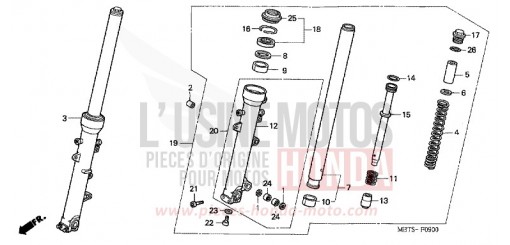 FOURCHETTE AVANT (XL1000V) XL1000V3 de 2003